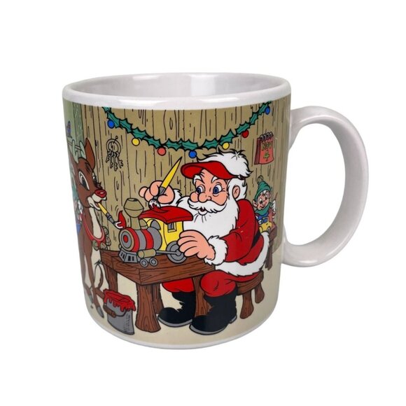 Vintage Applause Inc Ceramic Christmas Santa Rudolph Reindeer Elves Korea Coffee - Picture 1 of 9